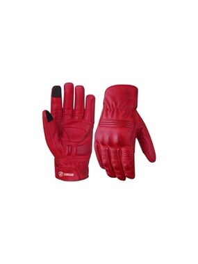 Motorcycle Gloves Racing Touchscreen Leather Armored Riding Biker Gloves Red